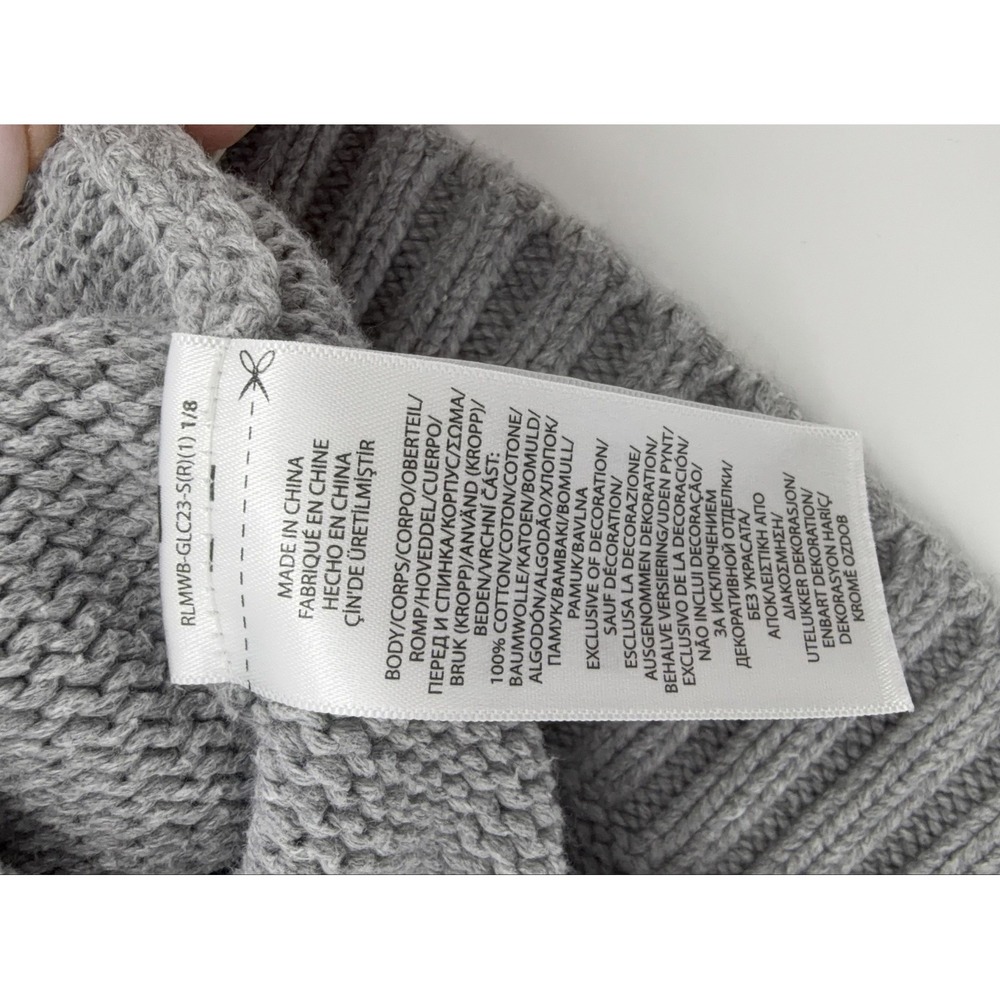 Polo Ralph Lauren American Flag Knit Sweater Kids Grey Size 6 Cotton Pullover - Picture 5 of 6